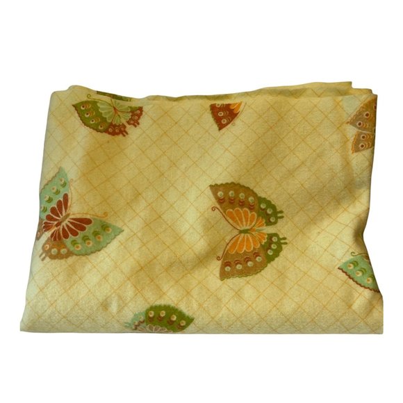 Vintage Lady Pepperell Polyester Butterfly Yellow Blanket Large Thick - Picture 2 of 12